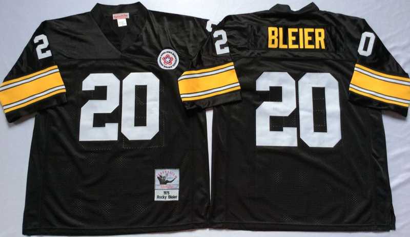 Steelers 20 Rocky Bleier Black M&N Throwback Jersey->nfl m&n throwback->NFL Jersey